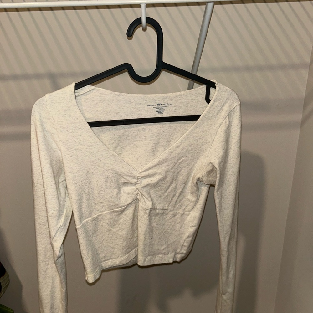 Women's Cream V-Neck Top